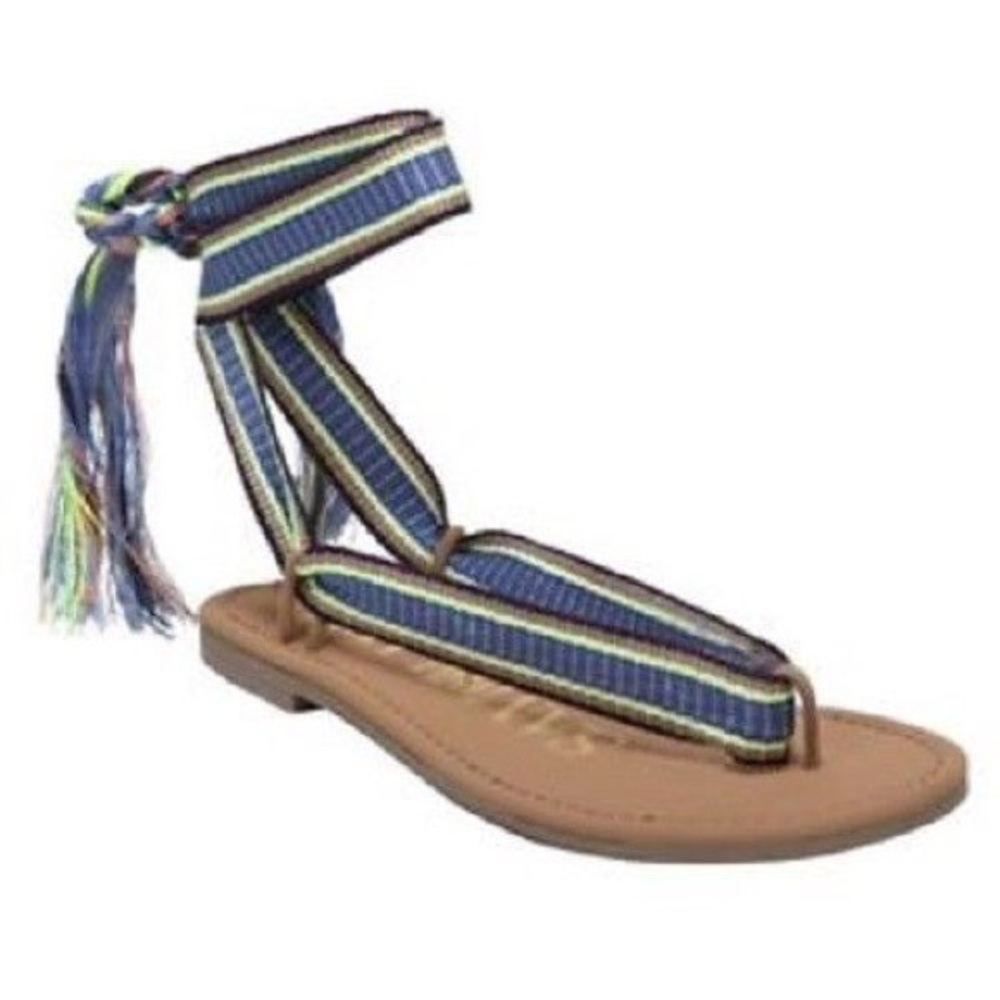 Sam and Libby ‘Tie-Up’ Ankle Sandals. Size 6